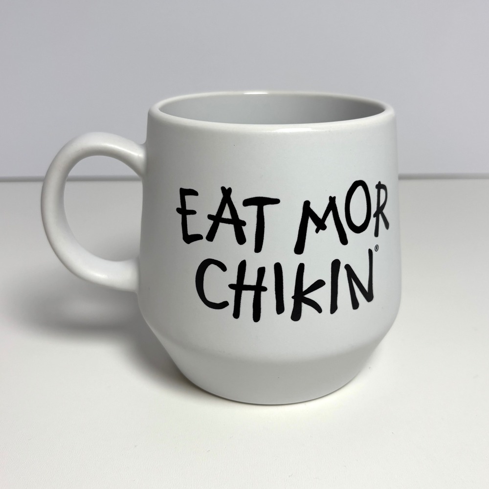 Chick Fil A Eat More Chicken Coffee Mug Double Sided‎ Ceramic White Logo 2023